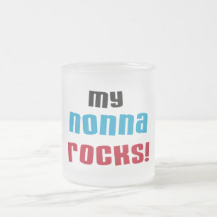 Caneca De Café Vidro Jateado Minhas camisetas e presentes de nonna Rocks