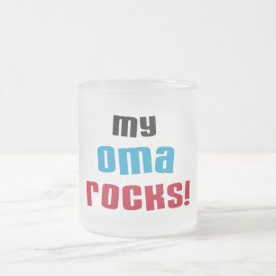 Caneca De Café Vidro Jateado Minhas T-shirts e presentes de Oma Rocks