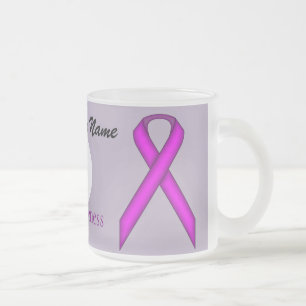 Caneca De Café Vidro Jateado Modelo de Friso Padrão Roxo por Kenneth Yoncich