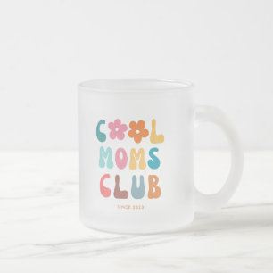 Caneca De Café Vidro Jateado Modern Retro Legal Clube mães Vintage Groovy Daisy