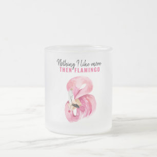 Caneca De Café Vidro Jateado Moderno - Exótica Watercolor Flamingo Gift Rosa
