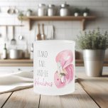 Caneca De Café Vidro Jateado Moderno Exótico Altura E Fabuloso Flamingo BE<br><div class="desc">Moderno Exótico Altura E Fabuloso Flamingo BE</div>