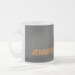 Caneca De Café Vidro Jateado Moderno Minimalista Adicionar Sua Cinza De Nome