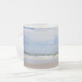 Caneca De Café Vidro Jateado Modo de Exibição em Praia em Camadas