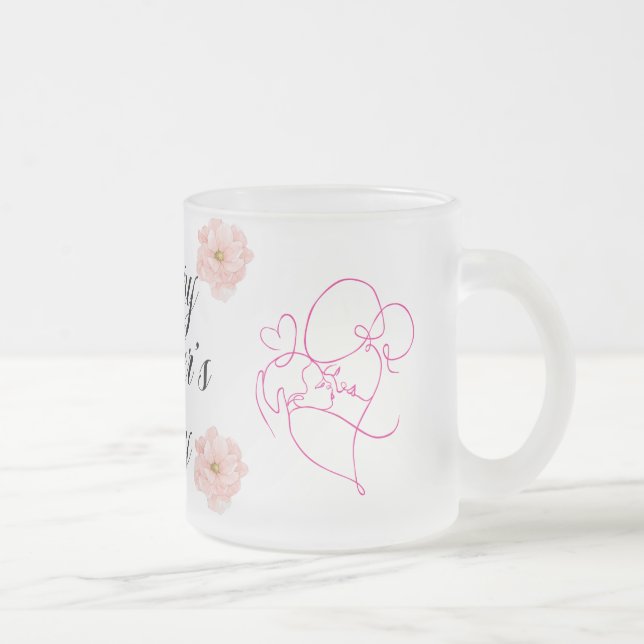 Caneca De Café Vidro Jateado Mogas e Copas do Dia das Mães (Direita)