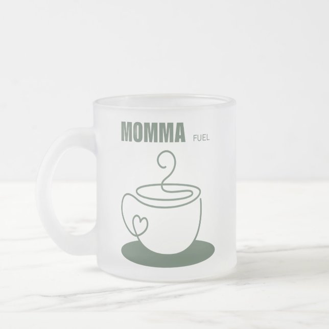 Caneca De Café Vidro Jateado Momma Fuel Mug (Esquerda)