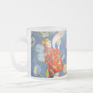 Caneca De Café Vidro Jateado Monet Woman em Figurino Japonês