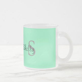Caneca De Café Vidro Jateado Monograma Simples