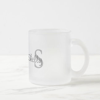Caneca De Café Vidro Jateado Monograma Simples