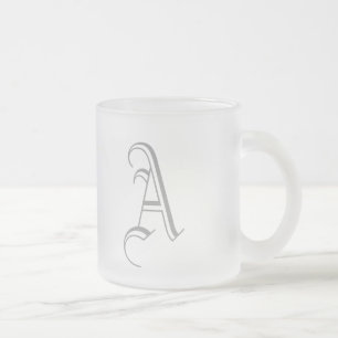 Caneca De Café Vidro Jateado Monogramas