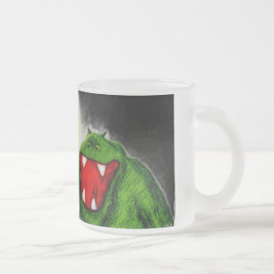 Caneca De Café Vidro Jateado Monstro Noturno