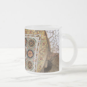 Caneca De Café Vidro Jateado Mosaico Amarelo do Parc Guell
