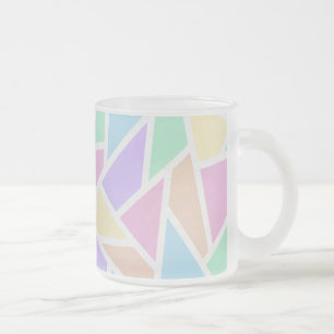Caneca De Café Vidro Jateado Mosaico arco-íris de pastel