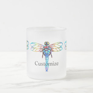 Caneca De Café Vidro Jateado mosca colorida