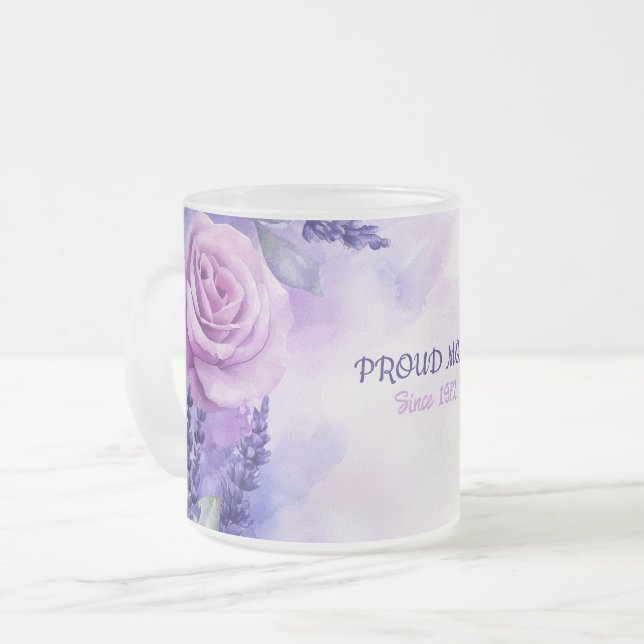 Caneca De Café Vidro Jateado Mother's Day Mug Text "MOM" "Since 1972" (Frente Esquerda)