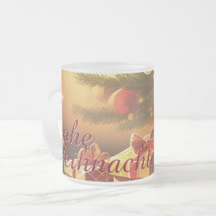 Caneca De Café Vidro Jateado Motivo, mit Geschenken unterm Weihnachtsbaum 37016