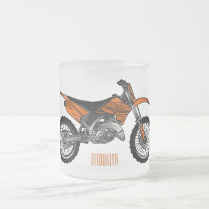 Caneca De Café Vidro Jateado Moto fora-de-estrada/desenho animado