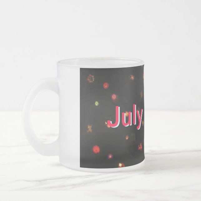 Caneca De Café Vidro Jateado Mug - 4 de julho (Esquerda)