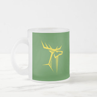 Caneca De Café Vidro Jateado Mug de Buck Amarelo e Verde