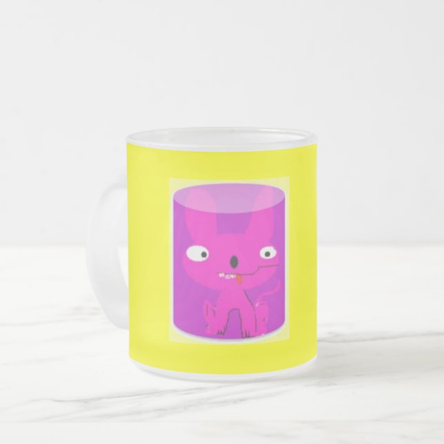 Caneca De Café Vidro Jateado Mug de café amarelo (Frente Esquerda)