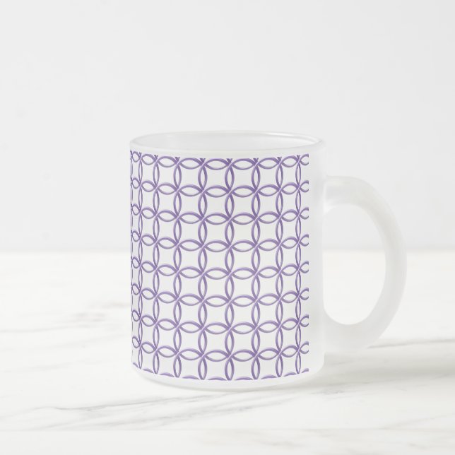 Caneca De Café Vidro Jateado Mug - Encaixando os anéis roxos (Direita)