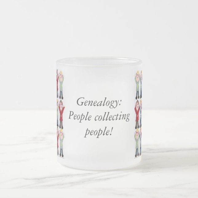 Caneca De Café Vidro Jateado Mug - Genealogia: Pessoas coletando pessoas (Centro)