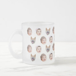 Caneca De Café Vidro Jateado Mug Personalizado De Rosto De Bebê, Família Person