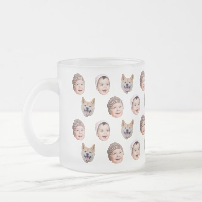 Caneca De Café Vidro Jateado Mug Personalizado De Rosto De Bebê, Família Person (Esquerda)