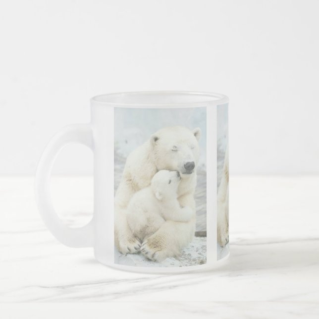 Caneca De Café Vidro Jateado Mug "Polar Love" (Esquerda)