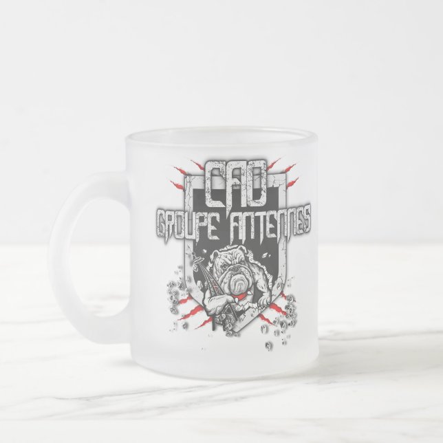 CANECA DE CAFÉ VIDRO JATEADO MUG TRANSPARENT ANTENNES (Esquerda)