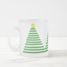 Caneca De Café Vidro Jateado Mug - Três árvores de Natal