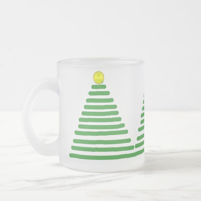 Caneca De Café Vidro Jateado Mug - Três árvores de Natal (Esquerda)