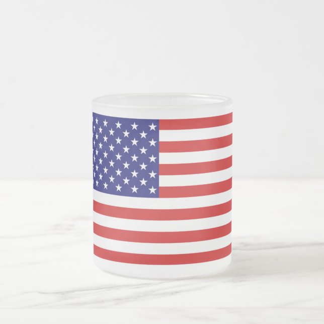 Caneca De Café Vidro Jateado Mugcnt Flag dos EUA (Centro)