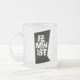Caneca De Café Vidro Jateado Mulher igual imitaçãoa da menina fêmea feminista