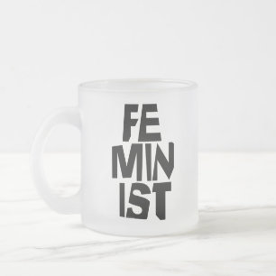 Caneca De Café Vidro Jateado Mulher igual imitaçãoa da menina fêmea feminista