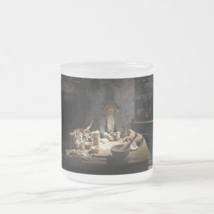 Caneca De Café Vidro Jateado Museu da Cozinha da Bruxa Branca, Bruxaria & MAGIA