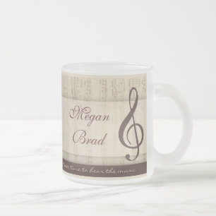Caneca De Café Vidro Jateado Músicos no amor