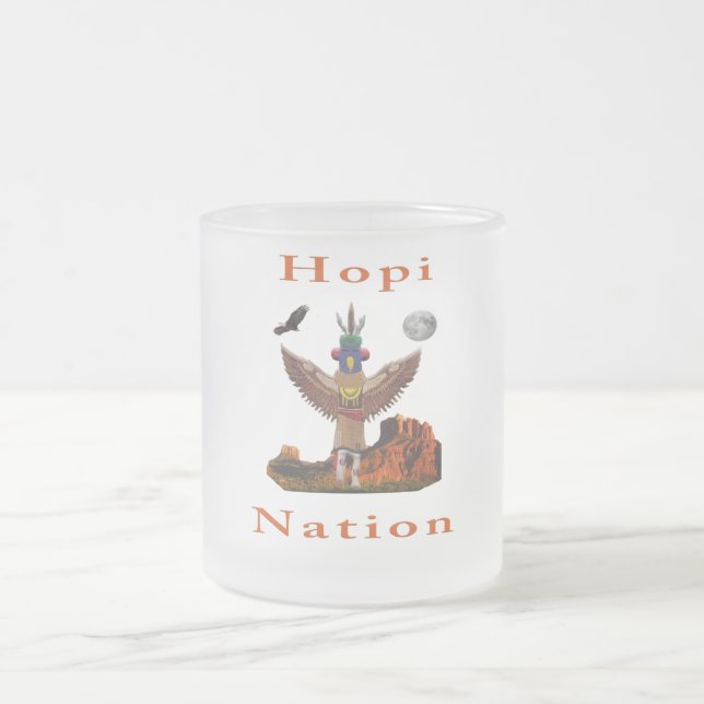 Caneca De Café Vidro Jateado Nação Hopi (Centro)