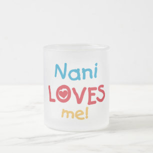 Caneca De Café Vidro Jateado Nani me ama T-shirts e presentes