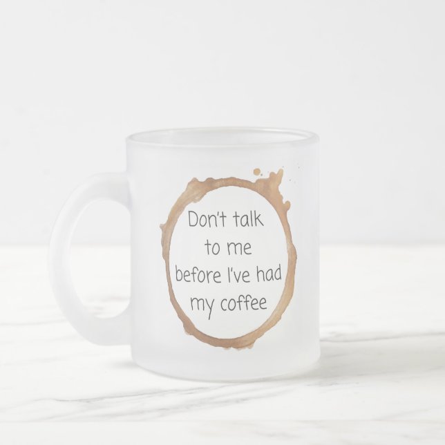 Caneca De Café Vidro Jateado Não fale comigo (Esquerda)