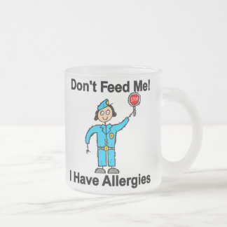 Caneca De Café Vidro Jateado Não me alimente que eu tenho alergias