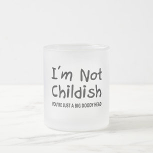 Caneca De Café Vidro Jateado Não Sou Infantil