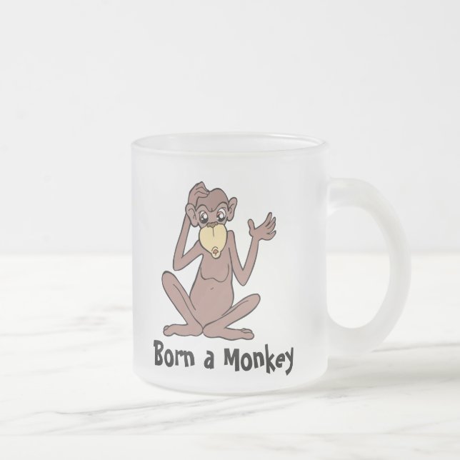 Caneca De Café Vidro Jateado Nascer a macaco (Direita)