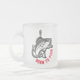 Caneca De Café Vidro Jateado Nascer Para Peixe