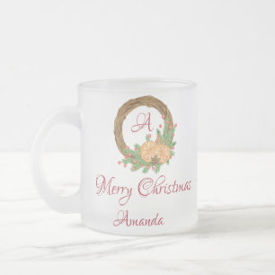Caneca De Café Vidro Jateado Natal bonito