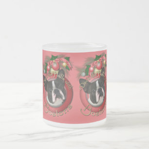 Caneca De Café Vidro Jateado Natal - plataforma os salões - Bostons