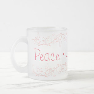 Caneca De Café Vidro Jateado Natal vermelho do amor da alegria da paz do
