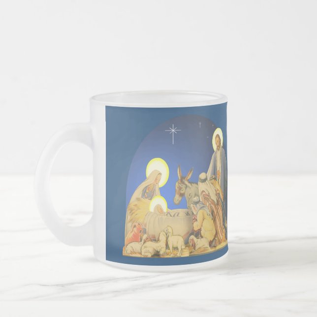 Caneca De Café Vidro Jateado Natividade (Esquerda)