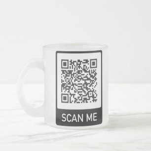 Caneca De Café Vidro Jateado Negócio de código QR personalizado