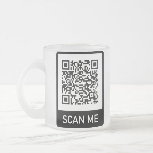 Caneca De Café Vidro Jateado Negócio de código QR personalizado (Esquerda)